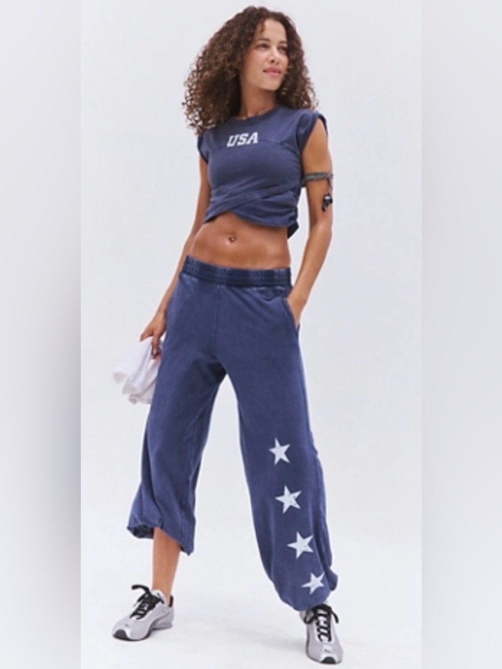 NWOT FREE PEOPLE MOVEMENT HOT SHOT CROSSOVER SET MIDNIGHT NAVY MEDIUM